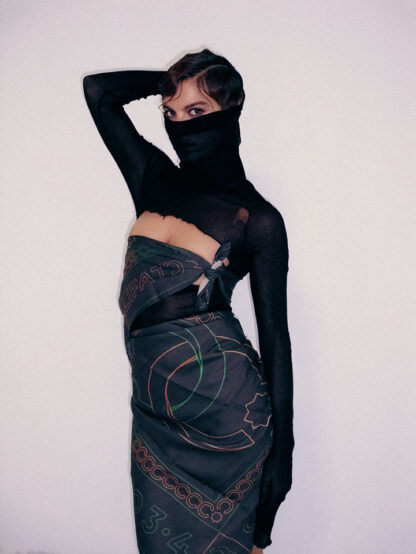 PAÑUELO CHANELATO NEGRO - Imagen 3